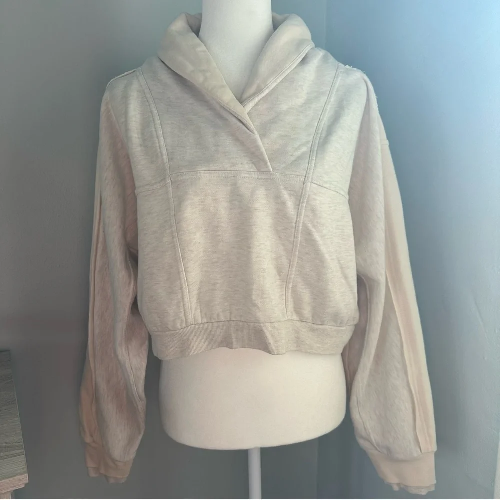 Anthropologie Daily Practice V-Neck‎ Shawl Collar Sweatshirt, Athleisure, Medium